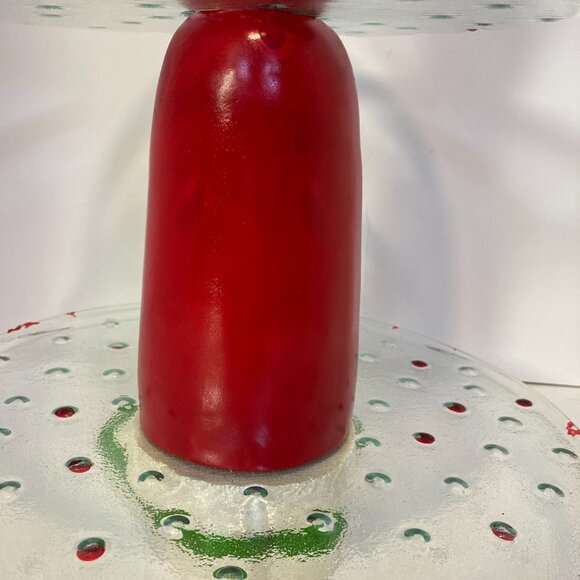 Vintage Holiday 3 Tier Serving Stray Grandma Christmas Tree Ceramic Glass Unique - Picture 8 of 16